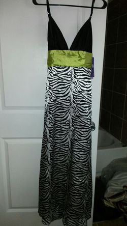 Zebra print prom dress