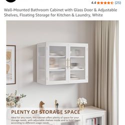 Bathroom Storage Cabinets - Wall Mounted - White