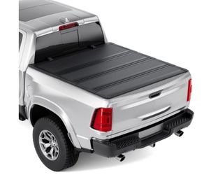 Tono King Low Profile Hard Folding Aluminum Truck Bed Tonneau Cover Compatible With 2019-2026 Dodge Ram 1500 5' 7" Bed Without Ram Box (67.4"), Quad-F