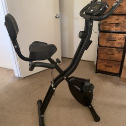 Foldable Exercise Fitness Stationary Bike 10 Levels Digital Display 
