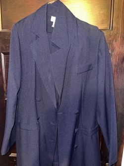 💙 Roaman’s Size 16 Navy Blazer & Skirt Suit Set – Like New