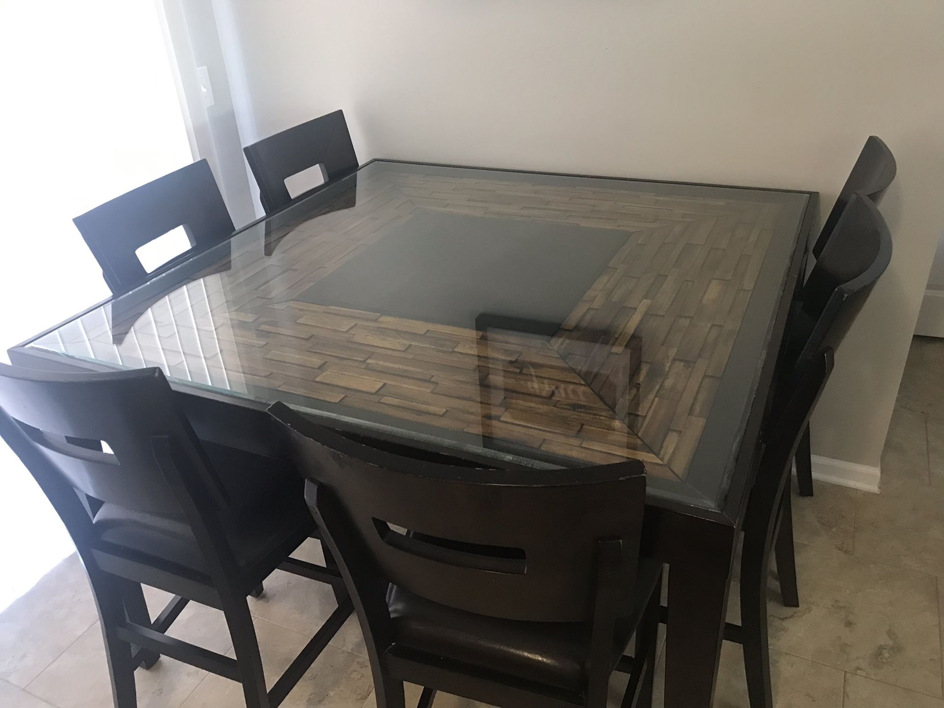 Dining Table W/ 6 High Chairs