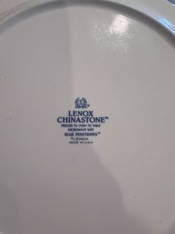Lenox Chinastone Blue Pinstripe place setting for 6