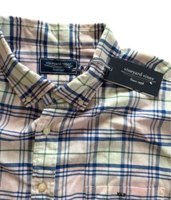 Vineyard Vines light flannel Plaid Button-Down Shirt XT