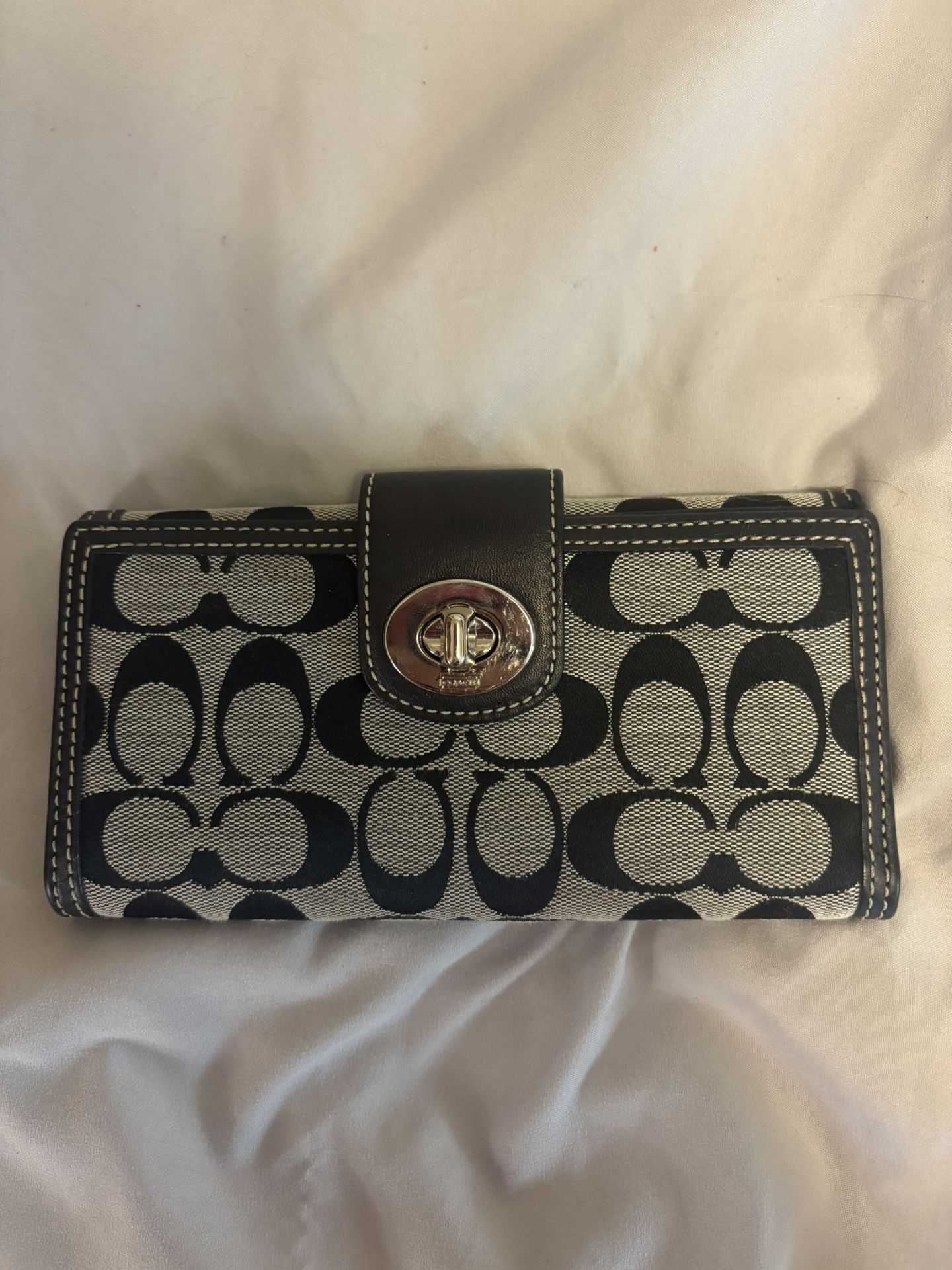 coach signature turn lock wallet