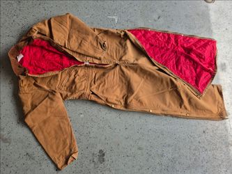 Medium-Men's Carhartt Insulated Coveralls, Duck Quilt-lined, Canvas, Heavy Duty Work Overalls