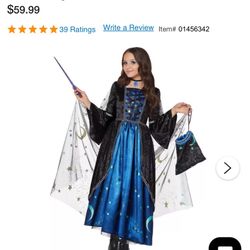 Spirit Halloween Kids Midnight Sorceress Costume Size XL