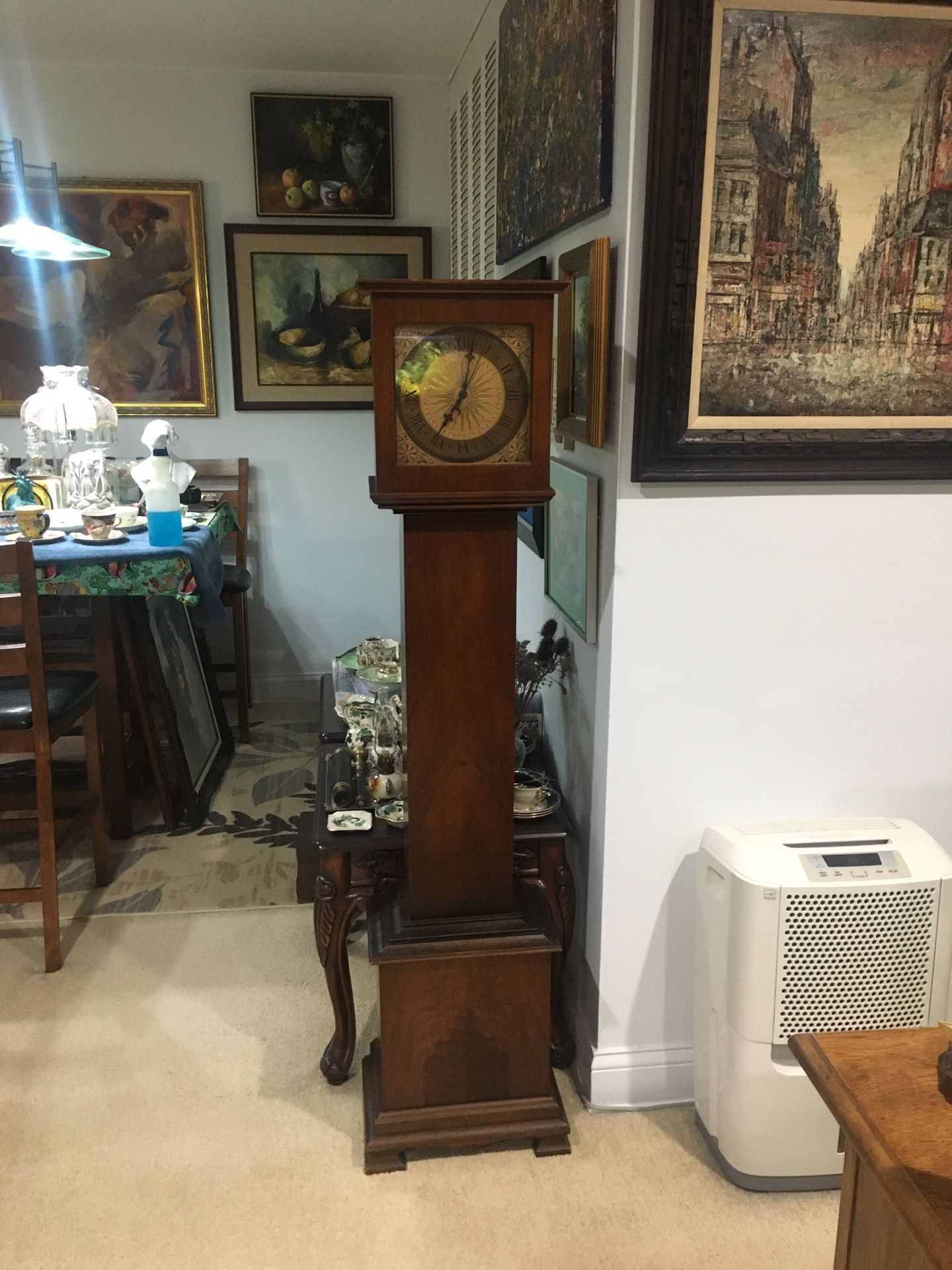 Grandfather Electric Clock From Interwar Period Antique Retro