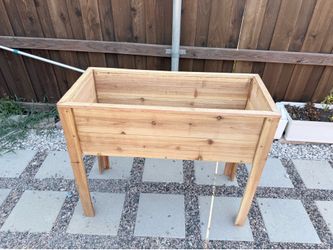 Rectangular Raised Cedar Wood Planter.
