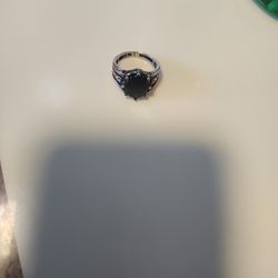 anillo de plata Con Onix y marquesitas 925 #9