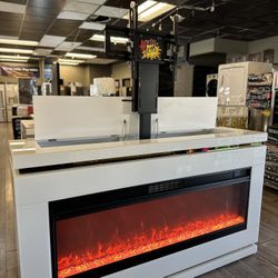 Fully Assembled 71” Modern Electric Fireplace Tv Stand ( Take It Home In Payments/ Llevalo A Casa En Pagos)