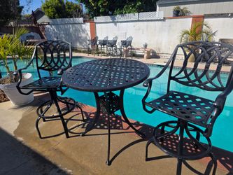 Cast Aluminum Patio Bistro Set 3-Piece