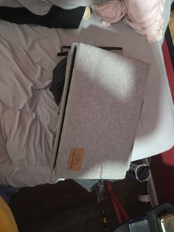 Zerbuger Gray Fabric Storage Box with Lid