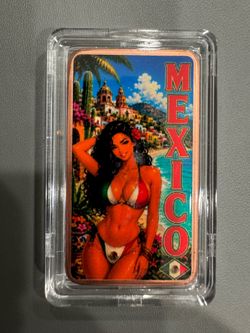 1 oz .999 Fine Copper Mexico Art Round – Colorized – Adult Collectible