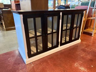 Two-Tone Black and White Farmhouse Style TV Media Stand