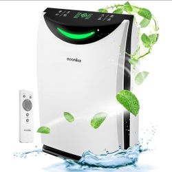 4 in 1 Humidifier and Air Purifier in One Large Room HEPA Air Purifier Humidifier Combo with UV Light, Whole House Large Room Cleaner Up to 1,035 Sq F