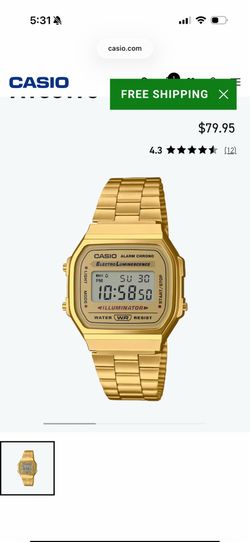 Gold Casio vintage watch