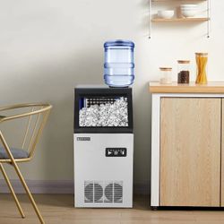 14" 110 lbs Air Cooled Ice Machine Countertop，Silver