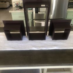 Set of three wooden shadow boxes