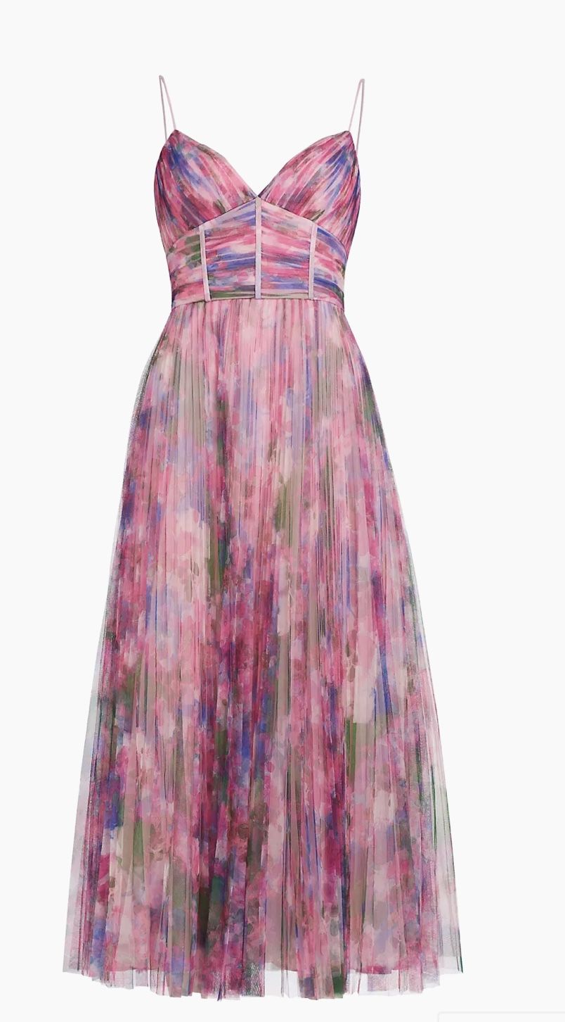 Monique Lhuillier Madison Tulle Midi-Dress Size 2