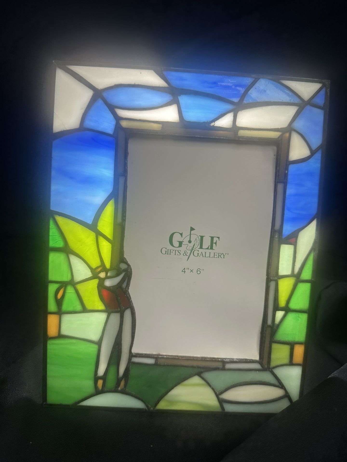 Stain Glass Golf Motif Frame