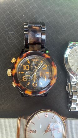 Nixon 42-20 Chrono Watch - Tortoise Shell & Gold (Needs Battery)