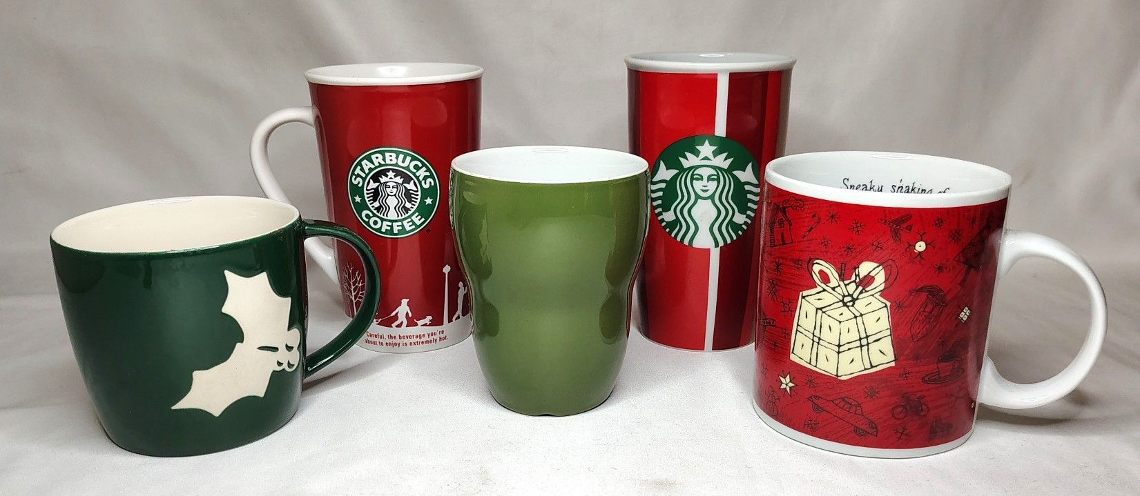 Starbucks Mugs and Tumblers Lot of 5 Misc. Christmas Theme