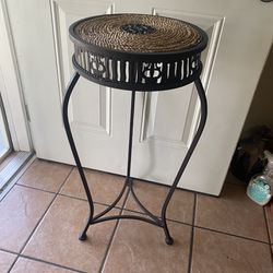 Wicker and Metal Stand 