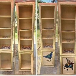 Shelf Beach Boho Tower Bookcase Cabinet Set 
Handpainted Glow Blacklight Effects