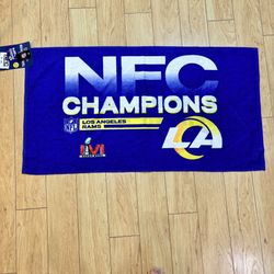 Los Angeles LA Rams 2022 NFC Champions Super Bowl LVI 56 Bench Towel Reversible 