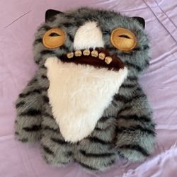 Fluffy Striped Cat Monster Plush Toy