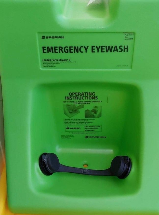Emergency eyewash and safety waste cart used like new both $300