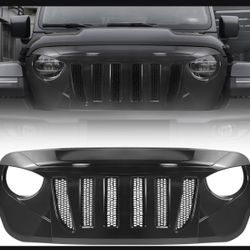 New in a sealed box Front Grill Black Grille Grid For Jeep Wrangler JL JLU 2018, 2019, 2020, 2021, 2022 2023 2024 & Jeep Gladiator JT Glossy Black (D5