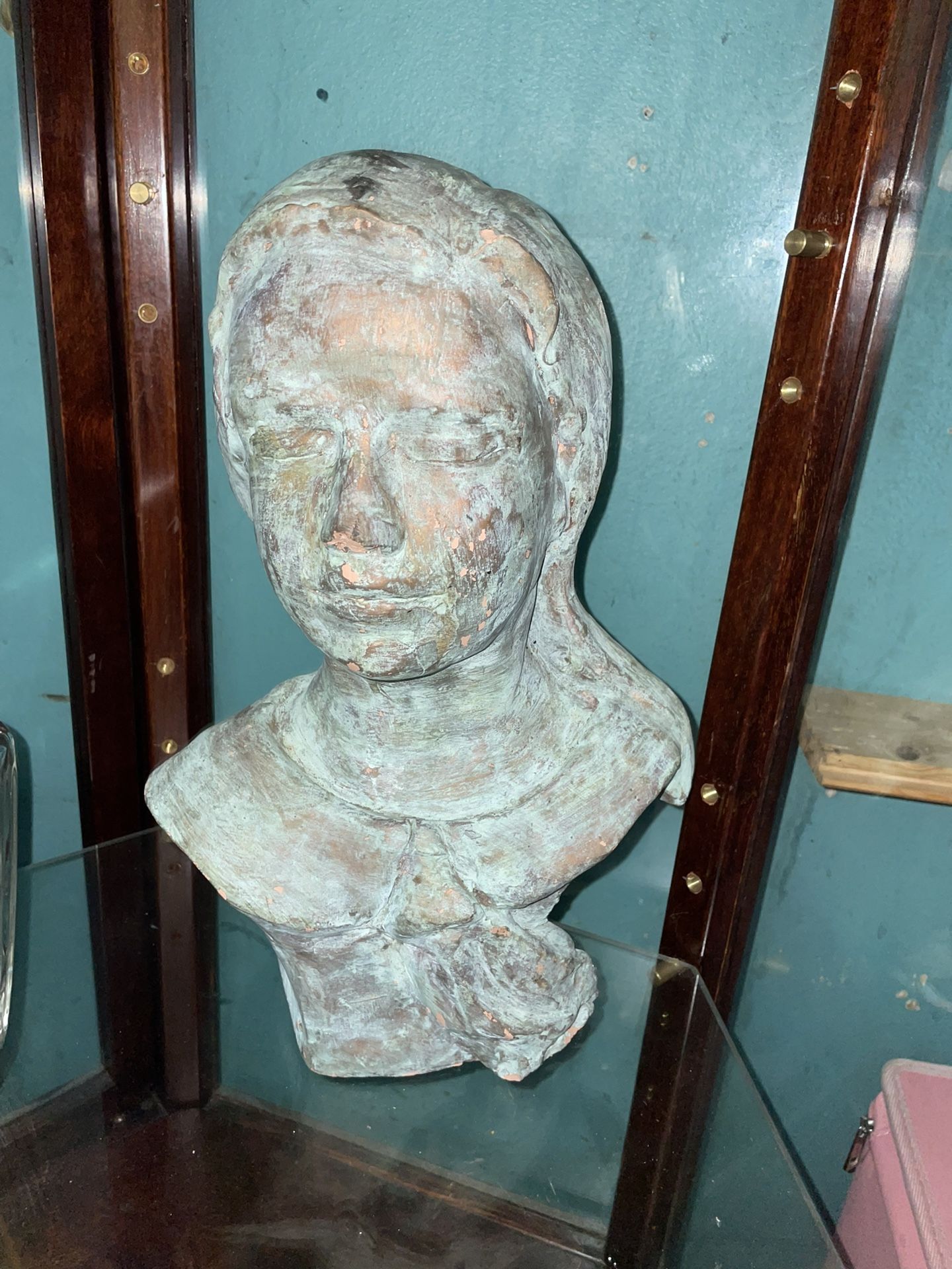 Antique Patina Bronze Bust Sculpture
