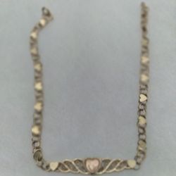14KT GOLD HEARTS BRACELET 