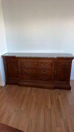 Large marble entrance table with storage