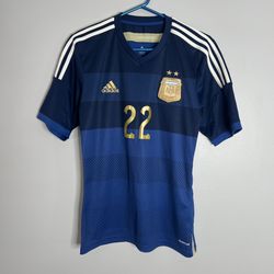 Argentina National Team Ezequiel Lavezzi Jersey Mens Small Blue Adidas 2014 World Cup 