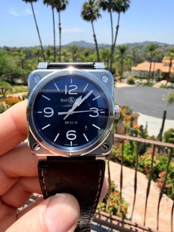 Bell & Ross swiss made BR03-92  sunburst Blue automatic watch 3 months old $2250 firm
