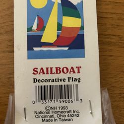 Sailboat Flag w/wood flag pole