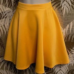 Made By Johnny Goldenrod Yellow Mini Swing Skater Skirt ~ 25" 26" Waist