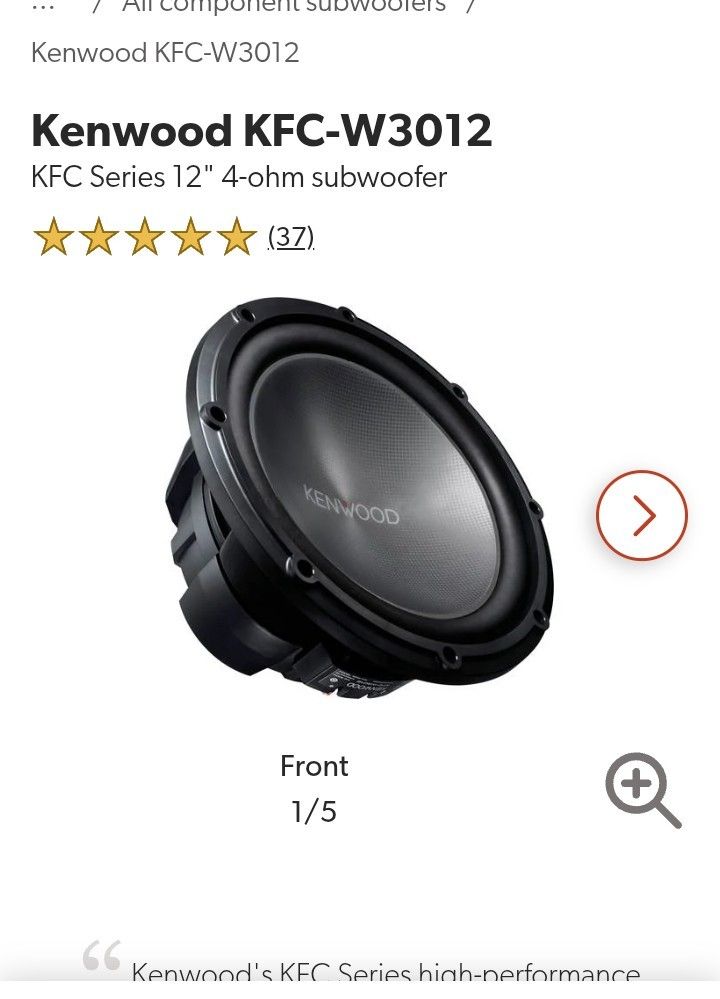 Kenwood KFC 3012 Series 12" 4-ohm Subwoofer