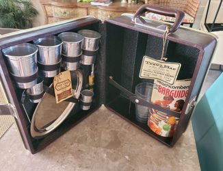 Vintage Trav-L-Bar Portable Travel Bar Set NEVER USED 1960'S