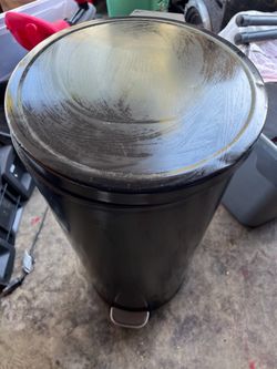 Black Stainless Steel Step Trash Can