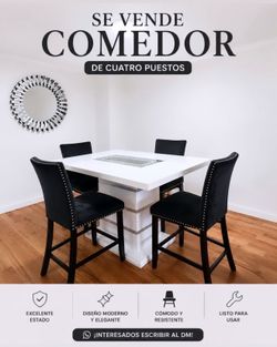 4 seats dinner table with Chairs