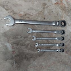 5 piece Gearwrench Flexhead Wrenches SAE 90T New
