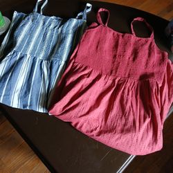 2 Womens Largebold Navy Summer Dresses