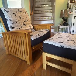 Futon Arm Chair With Ottoman