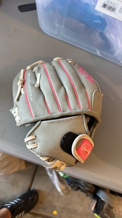 Rawlings Youth Baseball Glove Gray Pink