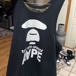 Bape A Bathing Ape Black Camo Reverse Tank Top Size 