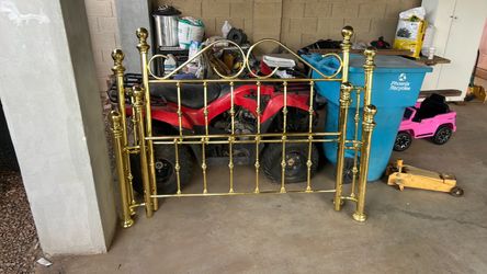 Brass Bed Headboard and Footboard Set
